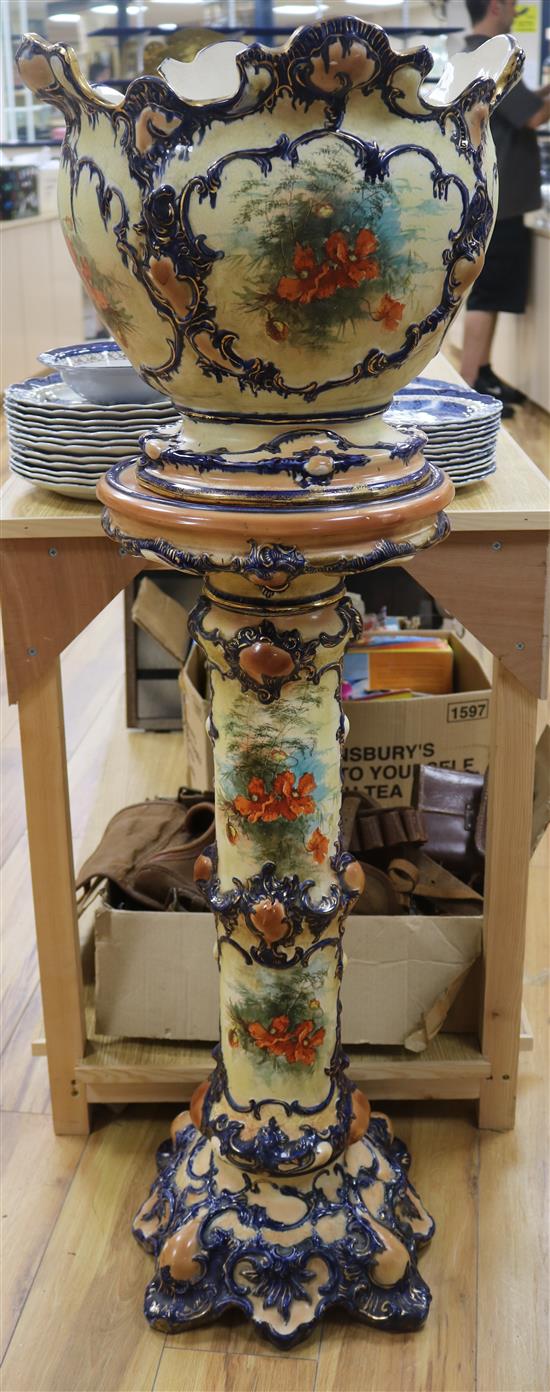 An Edwardian jardiniere on stand